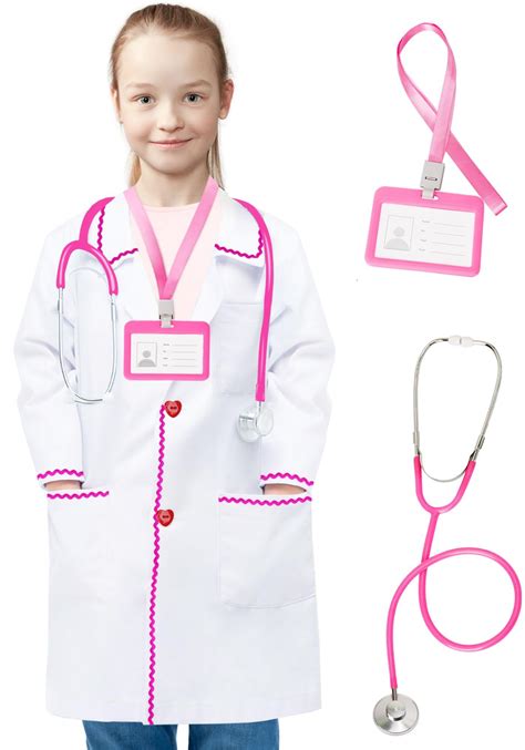 Htvyyds White Lab Coat For Kids Doctor Coat With Working Stethoscope