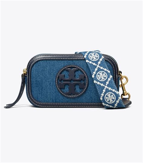 Mini Miller Denim Crossbody Bag Womens Designer Crossbody Bags Tory