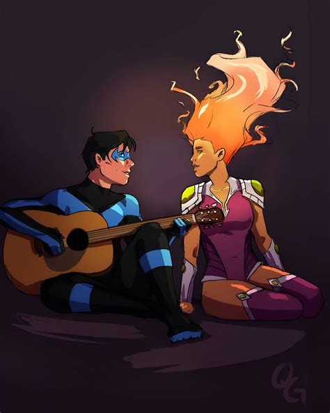 [fan Art] Nightwing And Starfire By Quieroguero R Dccomics