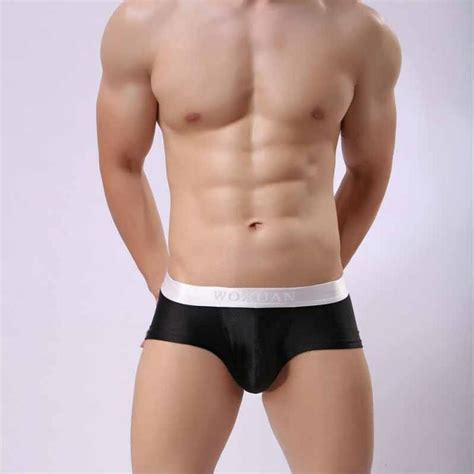 Erkekler Buz İpek Boxer Briefs İç Çamaşırı NefesLi Kese Erkek Külot