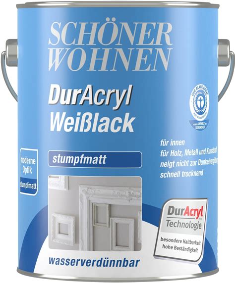 Schöner Wohnen Weißlack Duracryl Weilack stumpfmatt 25 l weiß ab 49 95