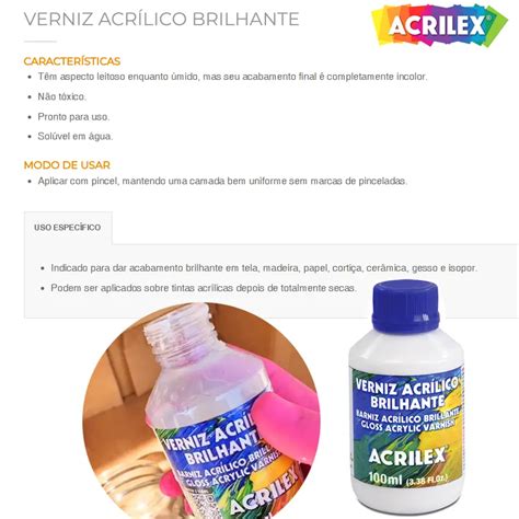 Verniz Acr Lico Brilhante Ml Acrilex Lupel