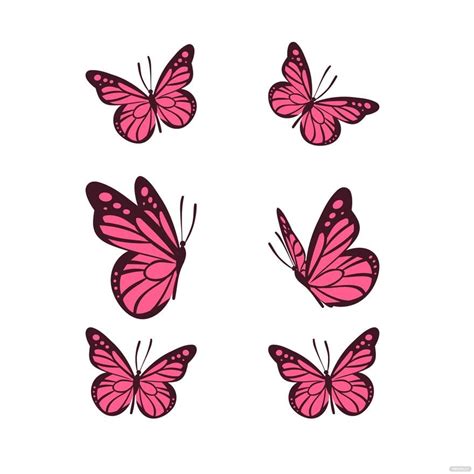 Pink Butterfly Vector in Illustrator, SVG, JPG, EPS, PNG - Download ...