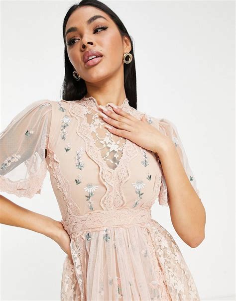 Frock And Frill Bridesmaid Maxi Dress In Floral Blush Asos Frock