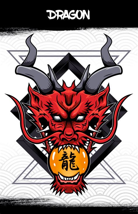 Japanese Red Dragon Oni Warrior | tees Design on Behance