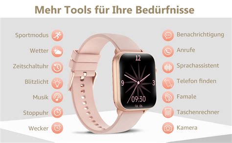 Bingofit Smartwatch Damen Smartwatch Mit Telefonfunktion Hd