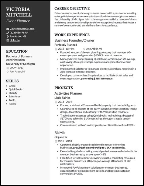 Business Owner Resume Examples That Worked In Resume Contract