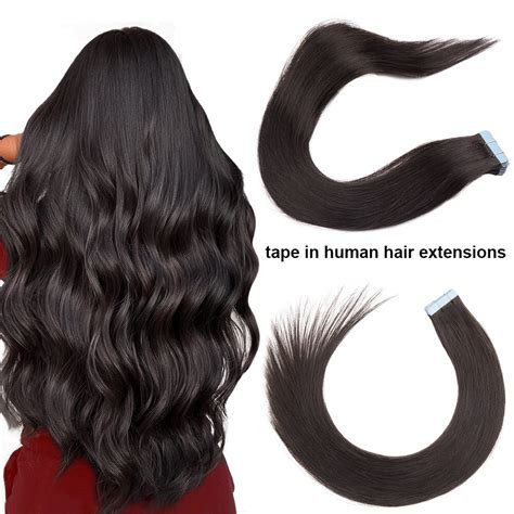 Extensiones De Cabello Humano Con Cinta Recta Adhesivo Invisible Remy