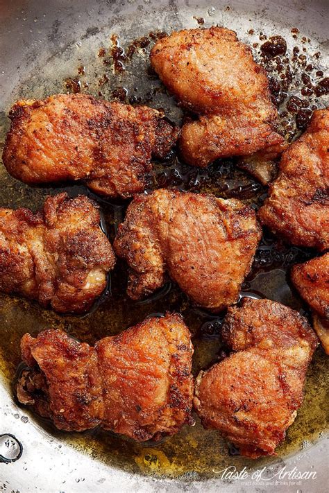 Crispy Pan Fried Boneless Skinless Chicken Thighs Craving Tasty