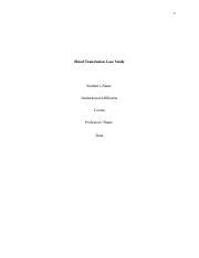 Blood Transfusion Case Study Edited Docx Blood Transfusion Case