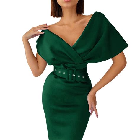 Gzea Elegant Dresses For Women Womens Sexy Elegant Dress Solid Color