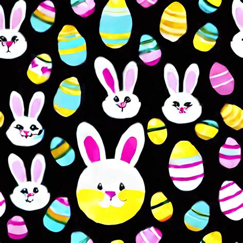 Cute Easter Bunny Seamless Pattern Graphic Creative Fabrica