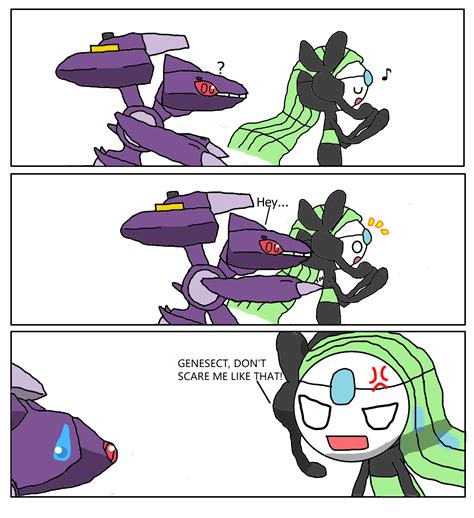 Genesect scared Meloetta by Adam1258 on DeviantArt