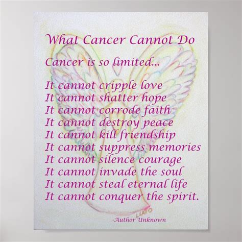 What Cancer Cannot Do Poem Poster Print | Zazzle.ca