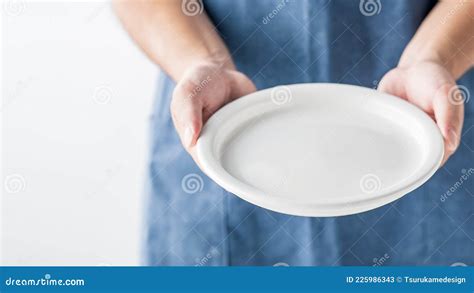 Male Hands Holding Empty Plate Stock Image Image Of Empty Dish