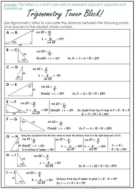 Soh Cah Toa Worksheets Worksheets Trigonometry Toa Soh Cah S