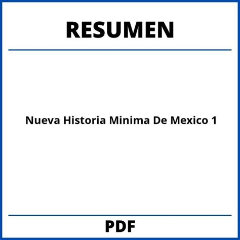 Nueva Historia Minima De Mexico Resumen Capitulo 2