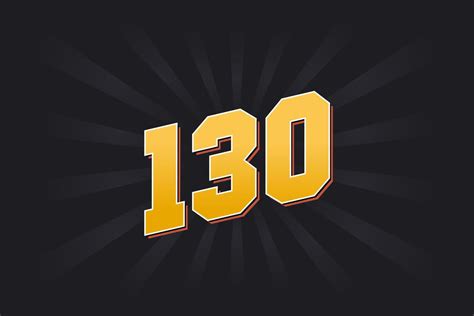 Number 130 Vector Font Alphabet Yellow 130 Number With Black