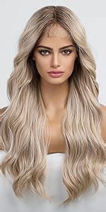 Amazon Haircube Ash Blonde Wig With Bangs Long Ombre Brown To