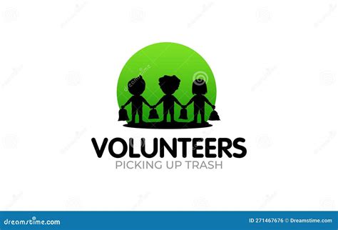 Illustration Vector Graphic Of A Volunteer Picking Up Trash Logo Design