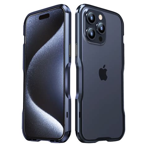 Dteck for iPhone 15 Pro Max Bumper Case Metal, Aluminum Alloy Bumper
