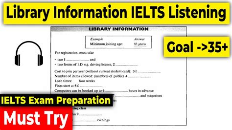 Library Information Ielts Listening Ielts Listening Ielts Listening