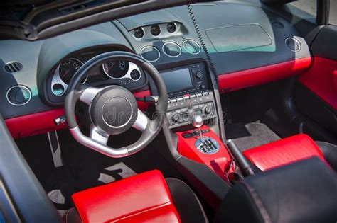 Sports Car Interior In Swede Leather Stock Image - Image of equipment ...