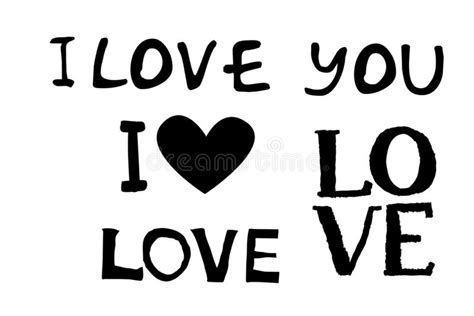 I Love You Hand Drawn Illustration Lettering Stock Illustration