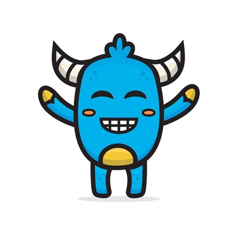 cartoon cute blue monster 3319127 Vector Art at Vecteezy