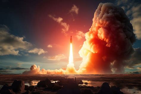 Rocket launch missile spaceplane spacecraft. | Free Photo - rawpixel