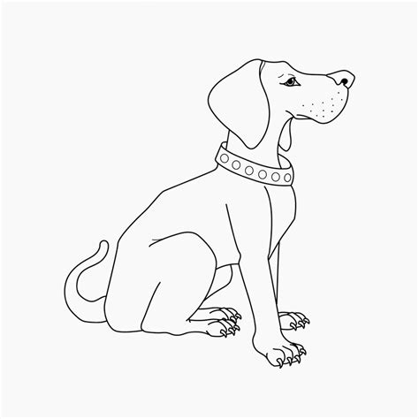 Premium Vector Hand Drawn Dog Outline Illustration