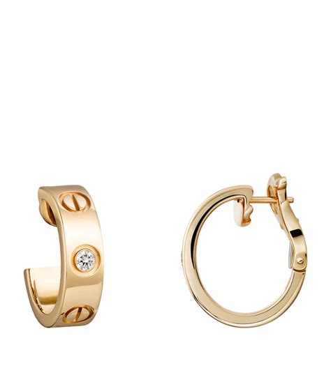 Cartier Yellow Gold And Diamond Love Hoop Earrings Harrods Uk