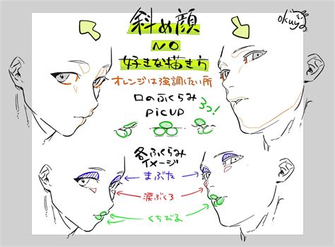 개인 클립스튜디오 소재 백업 On Twitter Rt Okuyann 斜めの斜め顔描くのが好きなので描いてて楽しいところ