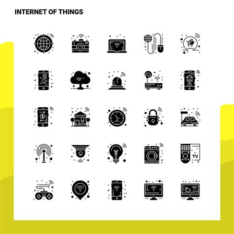 25 Internet Of Things Icon Set Solid Glyph Icon Vector Illustration