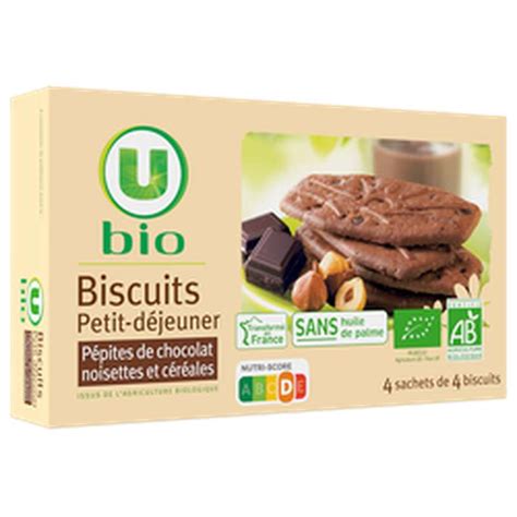 Biscuits Petit D Jeuner P Pites Chocolat Et Noisettes Bio U G