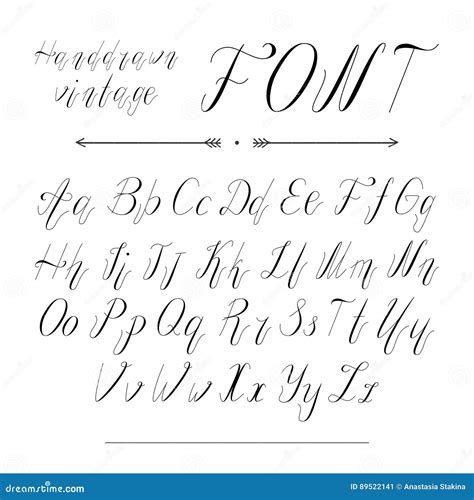 Handwritten Lettering Font Alphabet Stock Vector Illustration Of Element Latin 89522141