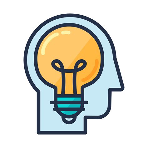 Creative Idea Icon Human Head And Lightbulb Inside 13974610 Vector Art