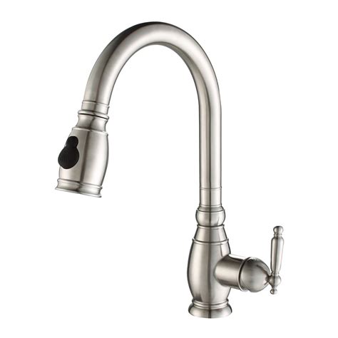 Shop Kraus Stainless Steel Kitchen Faucet Stainless Steel 1-Handle Pull ...