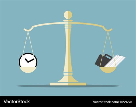 Time And Work On Balance Scale Royalty Free Vector Image