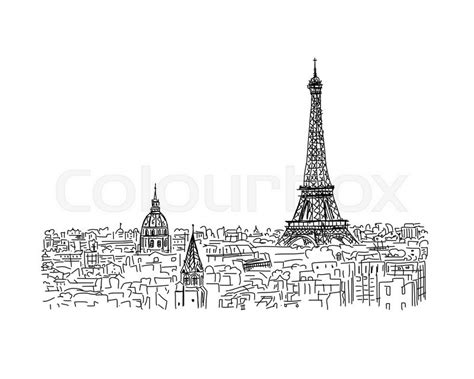 Paris Skyline Drawing at PaintingValley.com | Explore collection of ...