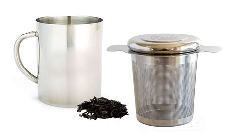 Tea Infuser With Lid Stainless Steel Double Wall Tea Coffee Mug