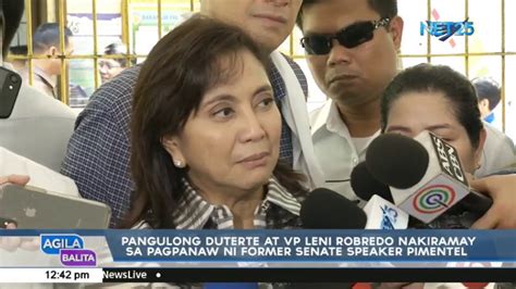 Pangulong Duterte Vp Robredo Nakikiramay Sa Pagpanaw Ni Former Senate