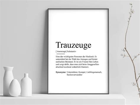 Poster Trauzeuge Definition Geschenkidee Lieblingsmensch Kumpel