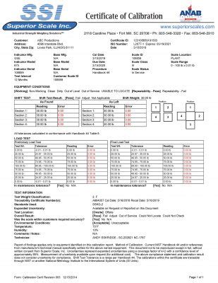 Expert Industrial Scale Calibration Services - Charlotte / Carolinas