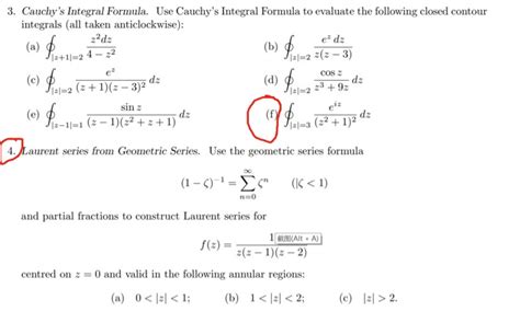 Solved 3. Cauchy's Integral Formula. Use Cauchy's Integral | Chegg.com