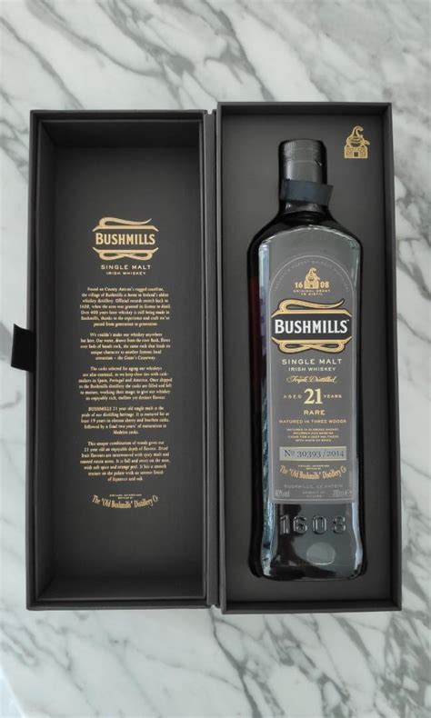 Rare Bushmills 21 Year Old Irish Whiskey Food Drinks Alcoholic