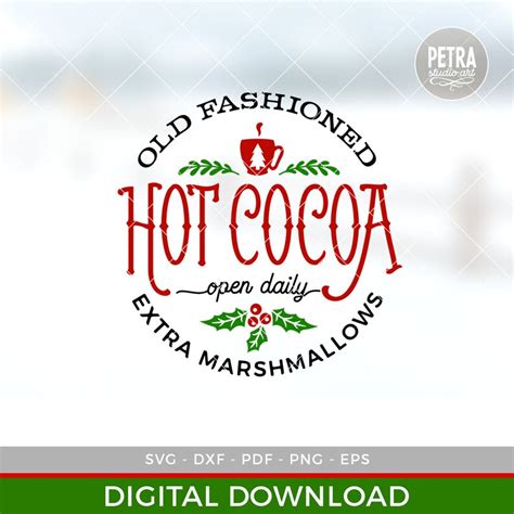 Hot Cocoa Svg Cut File Christmas Svg For Crafting Rustic Etsy
