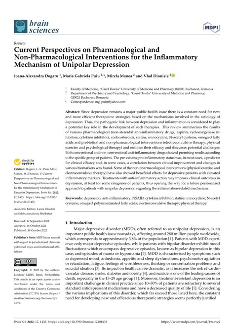 Pdf Current Perspectives On Pharmacological And Non Pharmacological