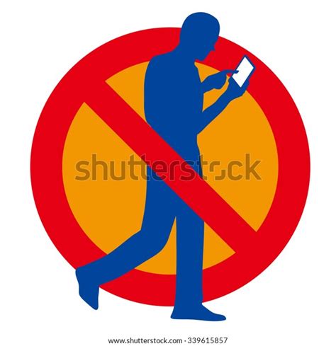 No Texting While Walking No Use 스톡 벡터 로열티 프리 339615857 Shutterstock