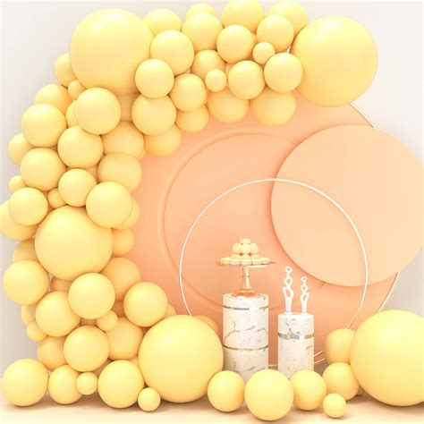 Yellow Balloons 110 Pcs Pastel Yellow Balloon Garland Kit